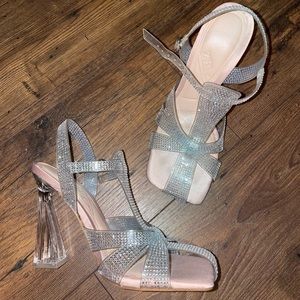 Zara Clear Bedazzled heels